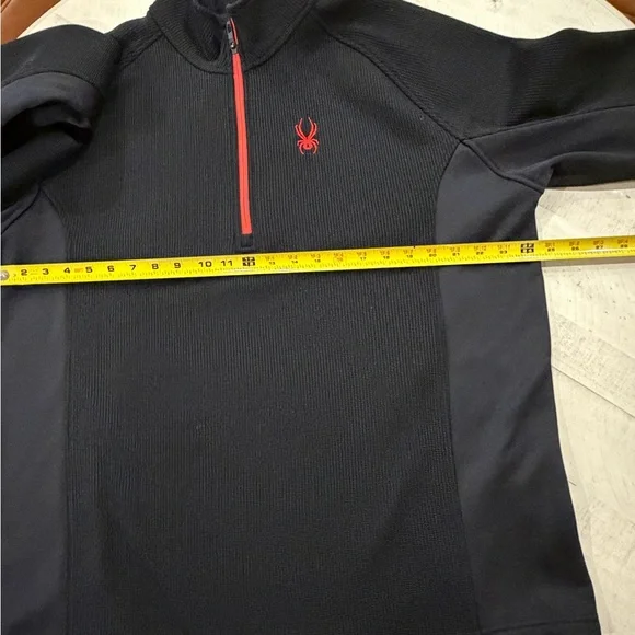 Spyder Sweater Men's XXL Black 1/4 Zip Pullover Long Sleeve - Picture 9 of 14